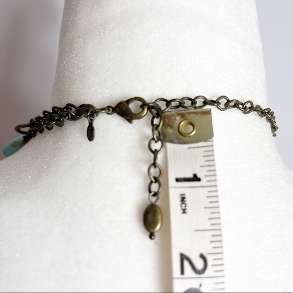 Premier Designs RESORT Brass Faux Turquoise Bead Necklace - Picture 9 of 9